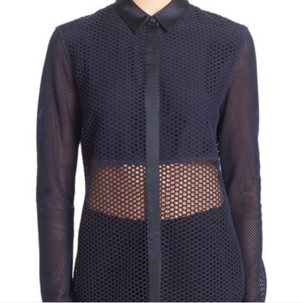 Nwt rag & bone Luna Mesh Button-down Shirt